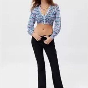 UO Cara Mesh Ruched Blouse